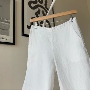 White linen pants